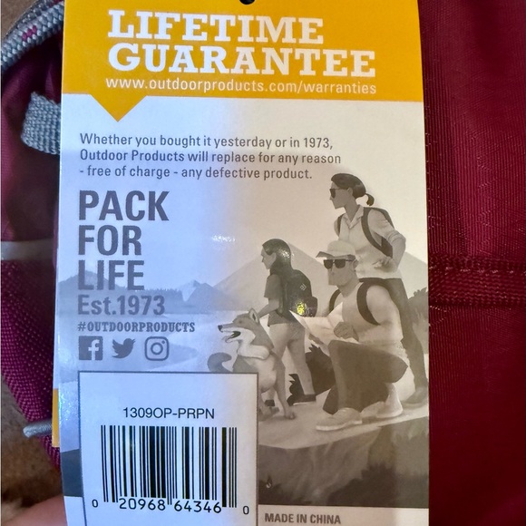 2/$30 NWT Outdoor Products Meltose  Burgundy Walking Pack - Picture 6 of 11